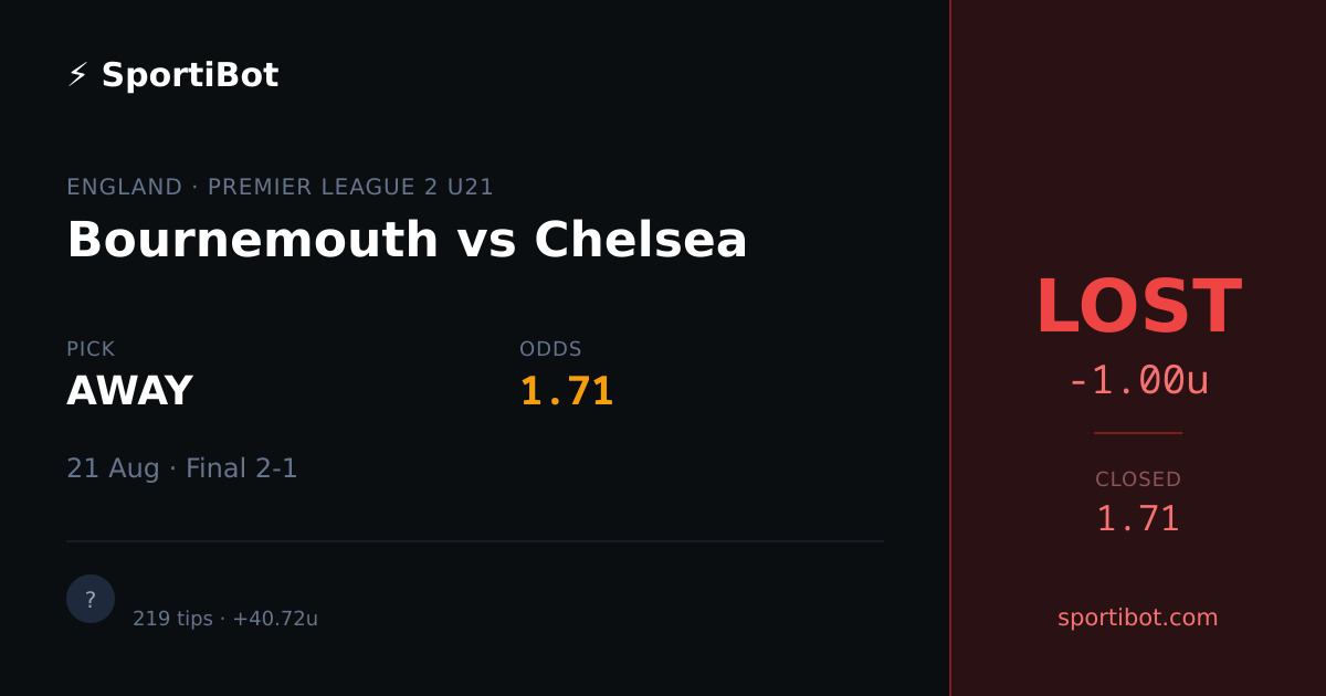 LOST: Bournemouth vs Chelsea - AWAY @ 1.71