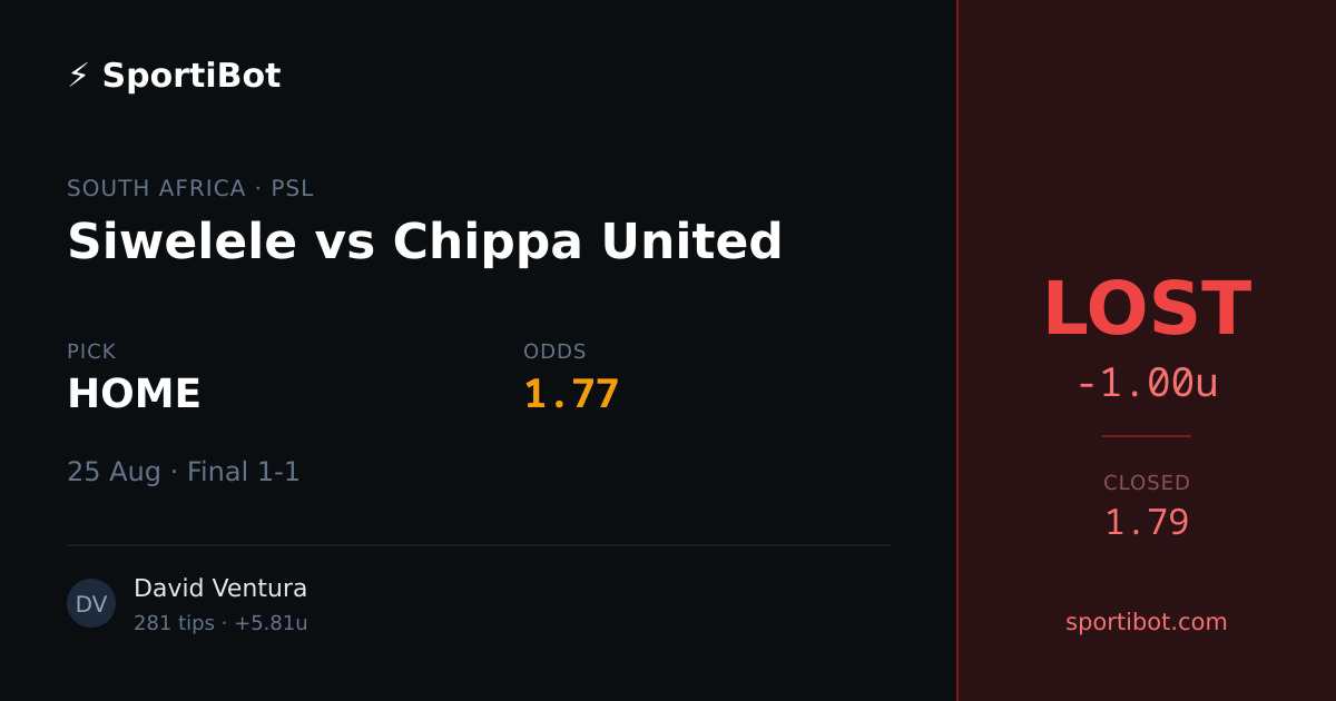 LOST: Siwelele vs Chippa United - HOME @ 1.77