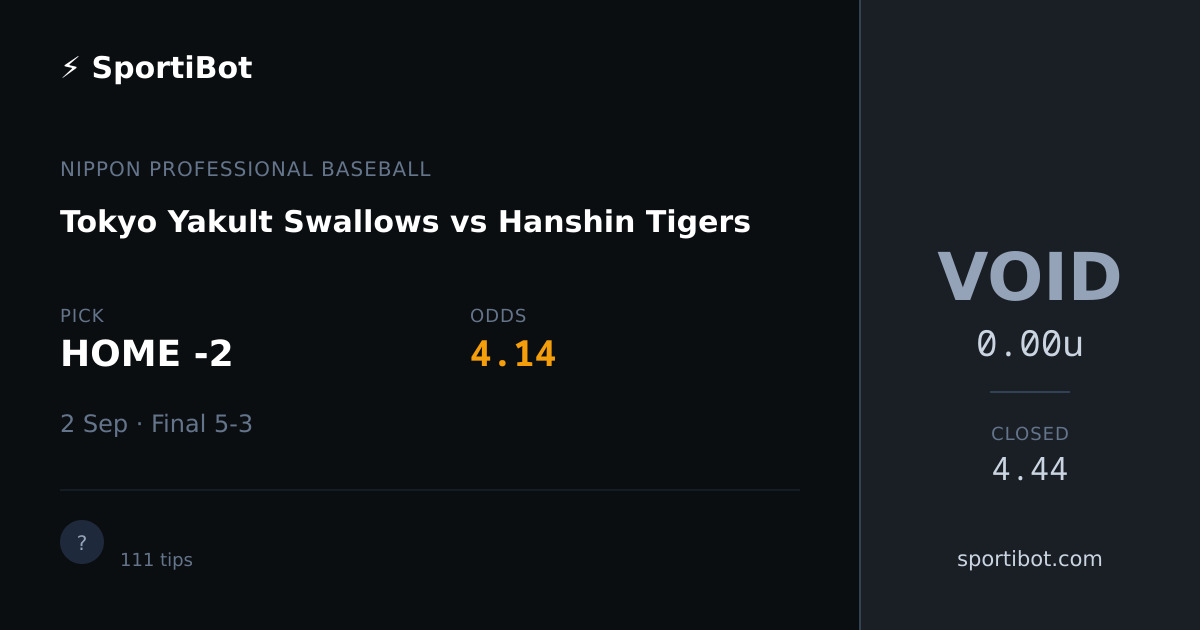 Tokyo Yakult Swallows vs Hanshin Tigers - HOME -2 @ 4.14