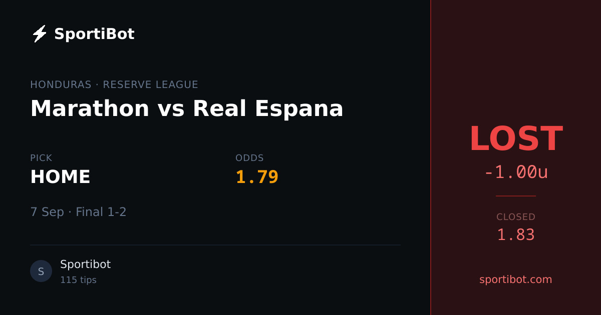 LOST: Marathon vs Real Espana - HOME @ 1.79