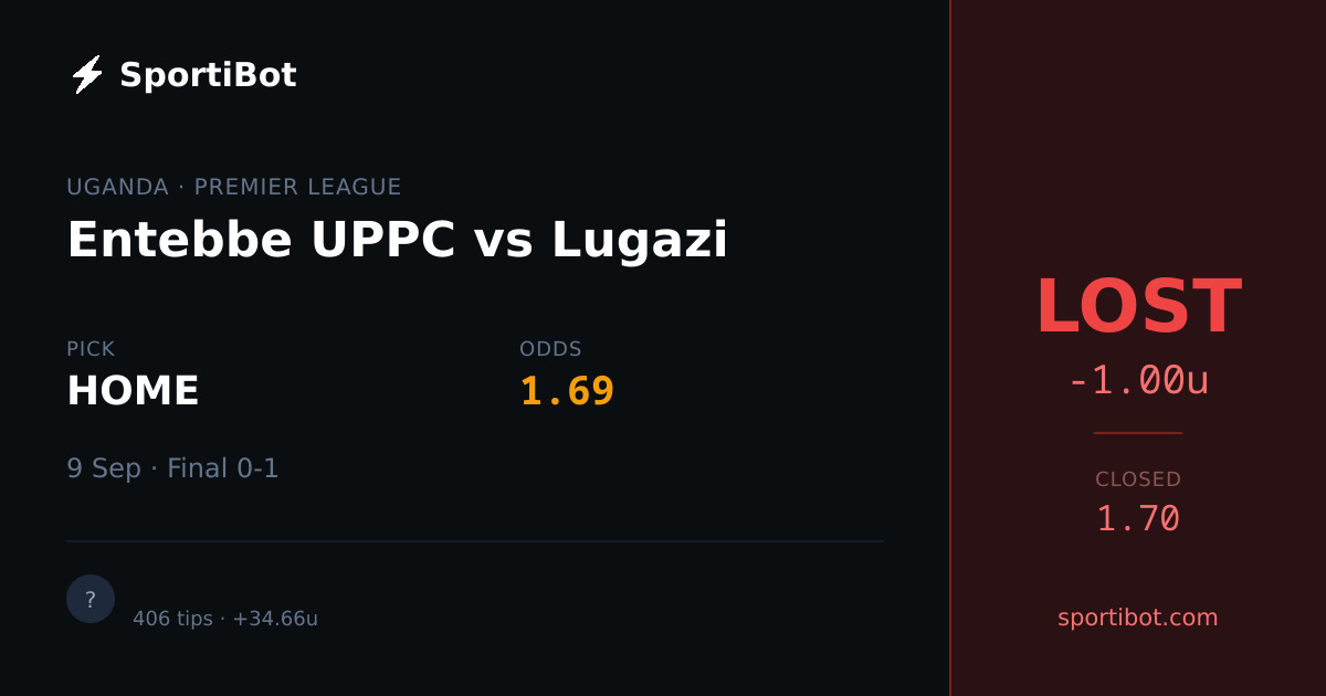 LOST: Entebbe UPPC vs Lugazi - HOME @ 1.69