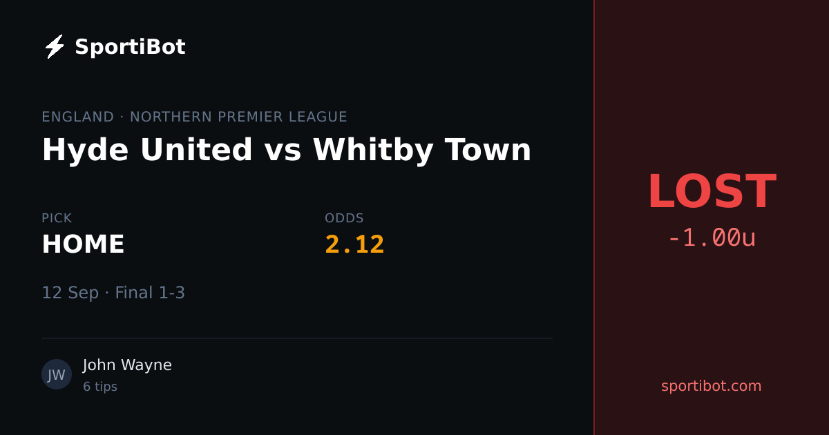 LOST: Hyde United vs Whitby Town - HOME @ 2.12