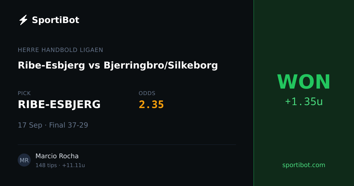WON: Ribe-Esbjerg vs Bjerringbro/Silkeborg - RIBE-ESBJERG @ 2.35