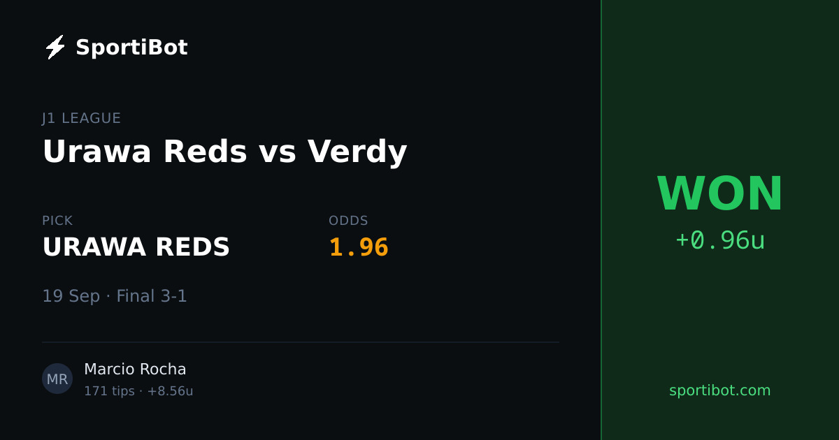 WON: Urawa Reds vs Verdy - URAWA REDS @ 1.96