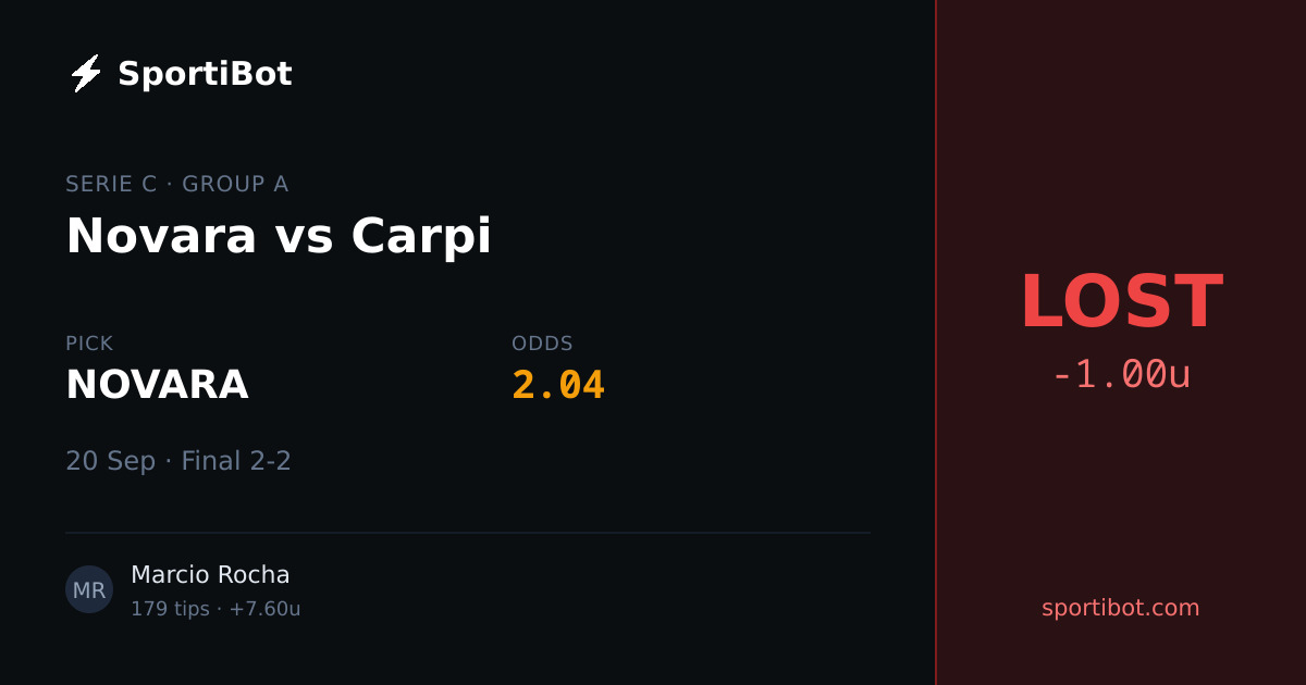 LOST: Novara vs Carpi - NOVARA @ 2.04