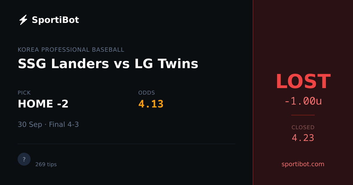 LOST: SSG Landers vs LG Twins - HOME -2 @ 4.13
