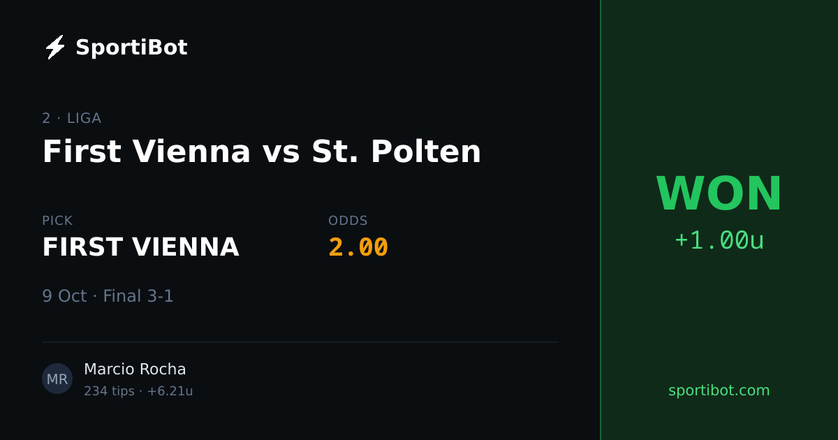 WON: First Vienna vs St. Polten - FIRST VIENNA @ 2.00